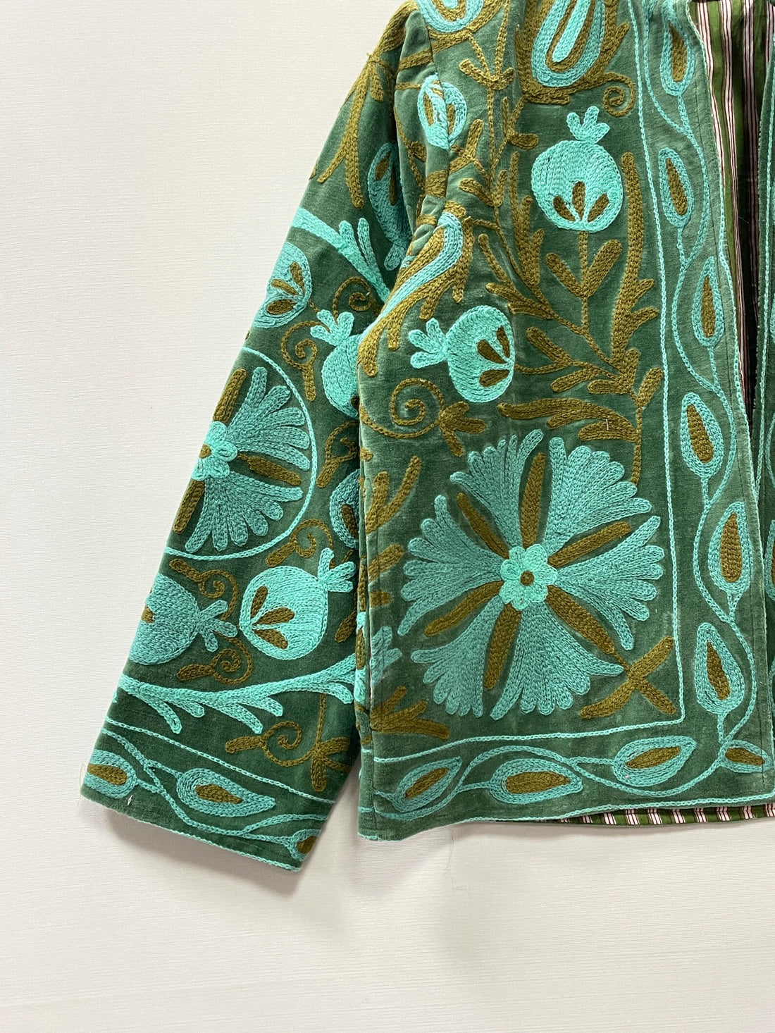 Cotton Velvet Suzani Embroidery Jacket