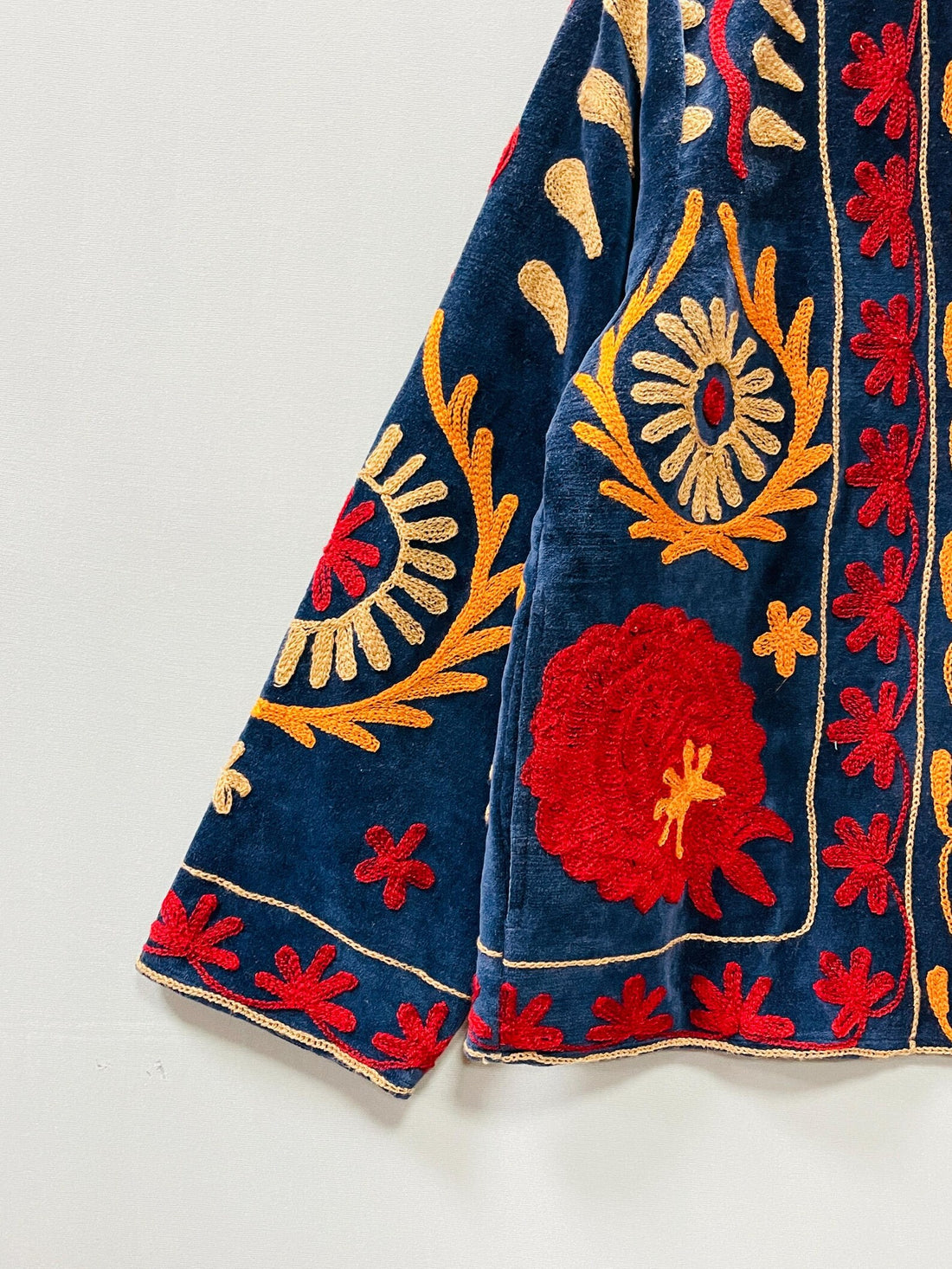 Cotton Velvet Suzani Embroidery Jacket